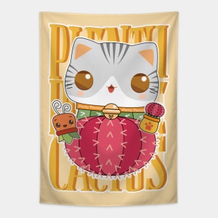 Moon Cactus Cat Tapestry