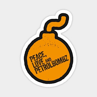 PEACE, LOVE AND PETROLBOMZ graphic motif Magnet