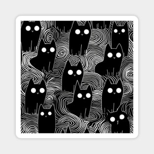 Black and White Staring Cats Magnet