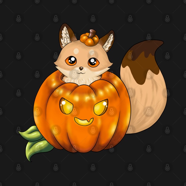 Sunny the Fox in a Cute Jack o’ Lantern by Lady Lilac