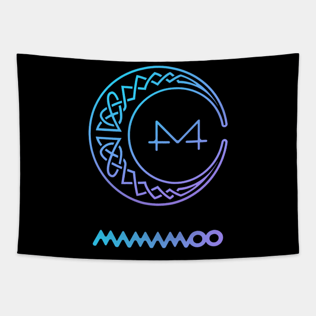 Mamamoo Logo Red Moon Tapestry by hallyupunch