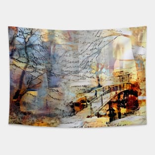 Mystery Park. Vintage Postcard Tapestry