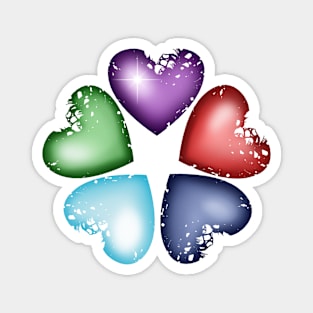 Rainbow Hearts Magnet