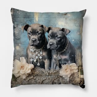 Staffy Vintage Pillow