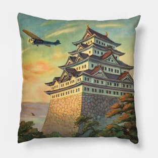 Nagoya Japan Vintage Travel Poster 1930 Pillow