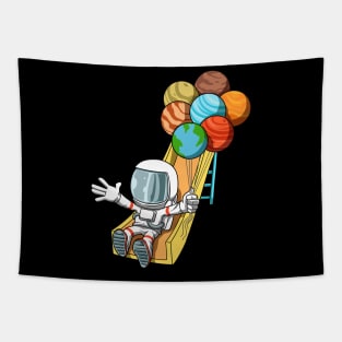 Birthday Astronaut Space Slide Planets Balloons Tapestry