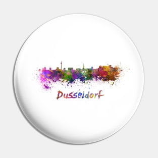 Dusseldorf skyline in watercolor Pin