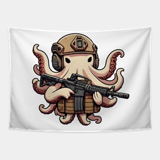 Tactical Octopus Adventure Tee: Where Intelligence Meets Style Tapestry