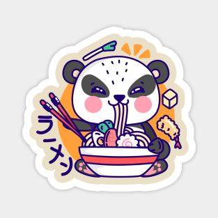 Cute Panda Eat Ramen - Kawaii Magnet