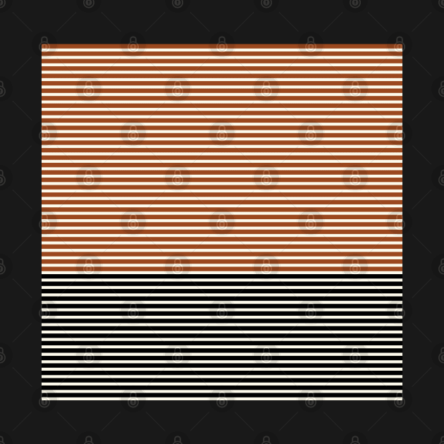 Burnt Orange and Black Colorblock Thin Stripes by AmyBrinkman