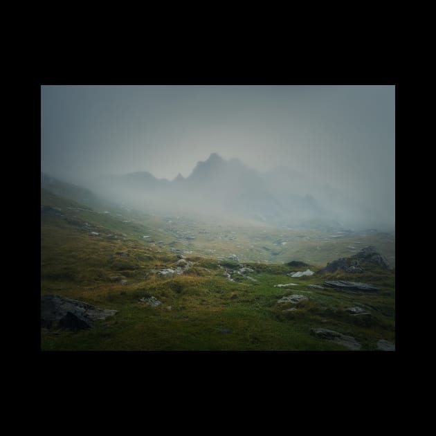 Transfagarasan misty mountain peak by psychoshadow