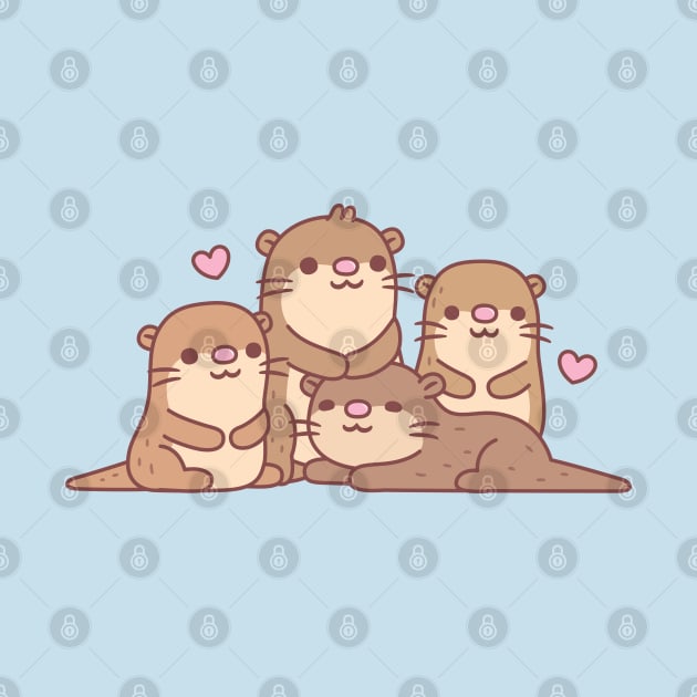 Cute Group Of Little Otters by rustydoodle