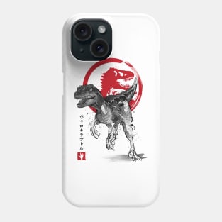 velociraptor sumi-e Phone Case