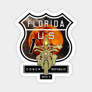 Conch Republic Motorcycle Vacation Florida US Highway One Magnet