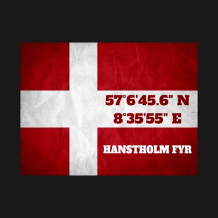 Hanstholm Fyr - coordinates - flag T-Shirt