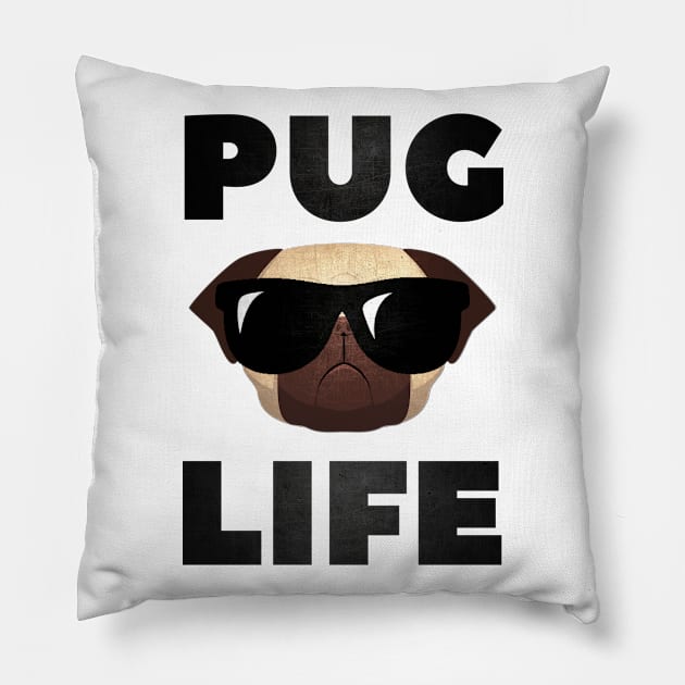 Pug Life Pillow by AllThingsNerdy