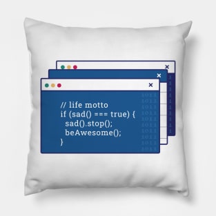 Funny coding computer screen Pillow