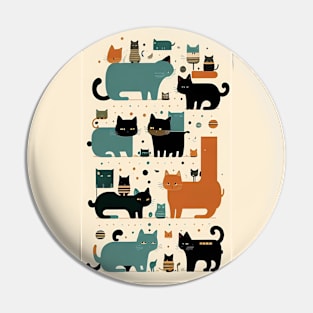 Feline Whispers: Abstract Echoes of Mystical Grace Pin