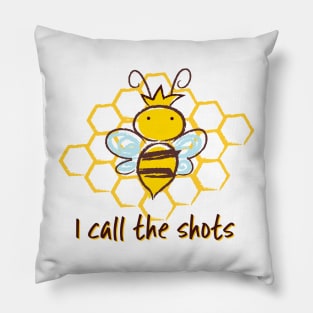 Cute Queen Bee Cartoon - I Call the Shot Pillow