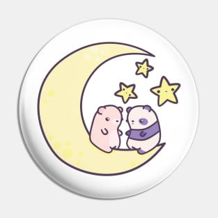 Panda and bear on the moon Pin