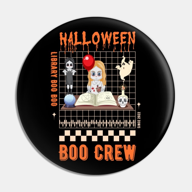 Library Boo Crew Halloween Pin by Myartstor 