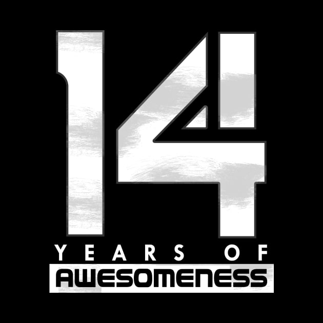 'Fourteen Years of Awesomeness' Cool Birthday Gift by ourwackyhome