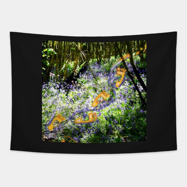 Footprints in a Bluebell Wood Tapestry by Visuddhi