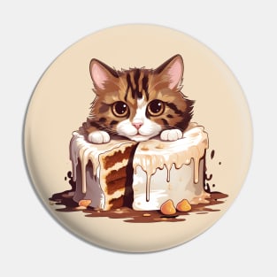 Birthday Cat Cake Pin