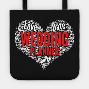 Wedding planner Heart Shape Word Cloud Design product Tote