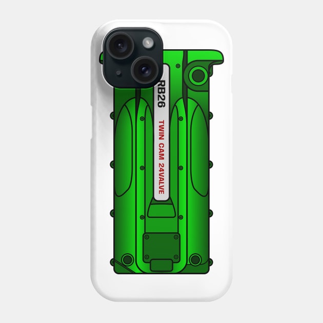 Green RB26 Phone Case by turboosted