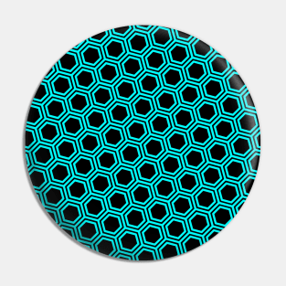 Pattern hexagon blue on black background Pin