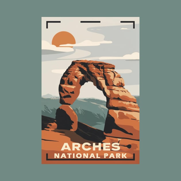 Arches National Park Travel Poster by GreenMary Design