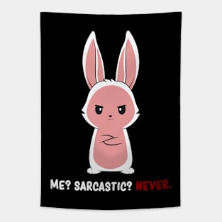 Sarcastic Cute Bunny Kawaii Rabbit Sarcasm Dark Humor Tapestry