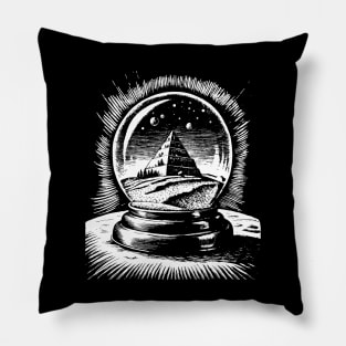 Pyramids in a snow globe Pillow