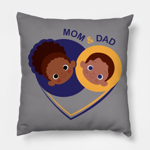 MOM & DAD Pillow by ShavinduR