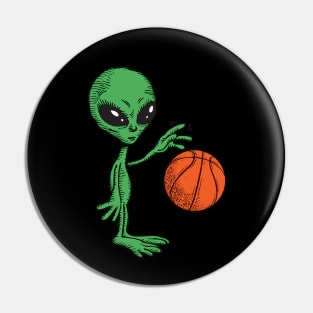 Funny Alien Basketball Planet Outer Space Pin