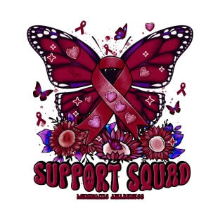 Meningitis Awareness - Support Squad butterfly sunflower T-Shirt