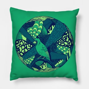 Ngreen Circle of The Northern Cardinal Pillow