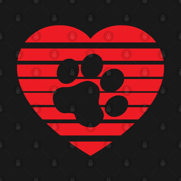 Cat Paw Heart Valentine - Red by skauff