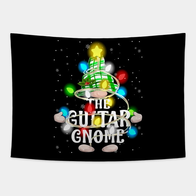 The Guitar Gnome Christmas Matching Family Shirt Tapestry by intelus