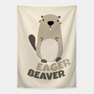 Cute Beaver Cartoon Tapestry