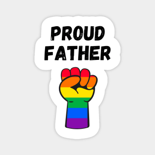 Proud Father Rainbow Pride T Shirt Design Magnet