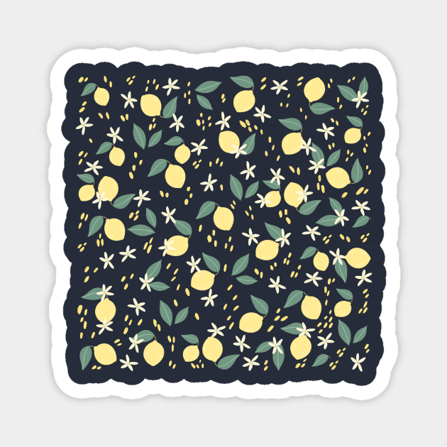 Yellow Lemons Magnet by Valeria Frustaci 