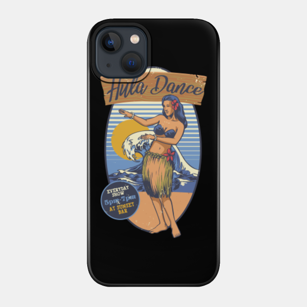 Vintage hawaiian girl hula dancing - Vintage - Phone Case