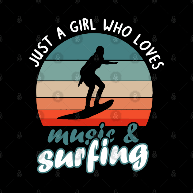 Music and surfing surfboard women girls hobby by FindYourFavouriteDesign