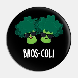 Bros-coli Cute Veggie Broccoli Pun Pin