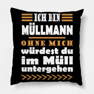 Müllmann Müllabfuhr stolzer Beruf Geschenkidee Pillow