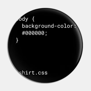 Programmer Gift T-Shirt CSS Web Developer Pin