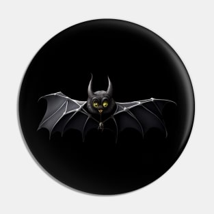 Bat with spider cute Halloween design Pin