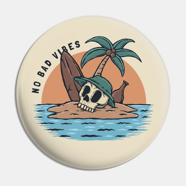 No Bad Vibes T-Shirt Pin by LukmannHak